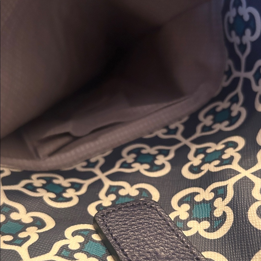Brighton Navy and Cream Patterned Tote - Picture 6 of 16